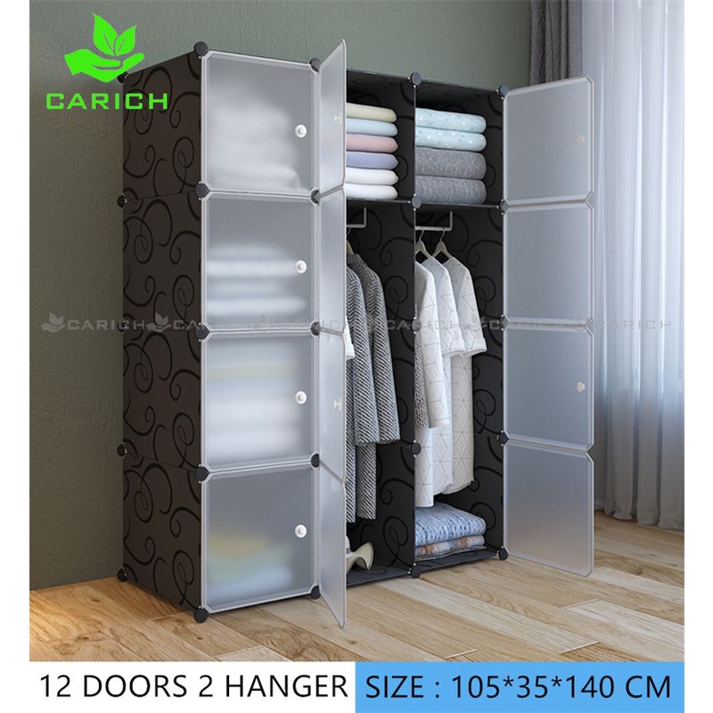 Matte Design Clothes Cabinet Wardrobe Screwless Stackable Multipurpose ...