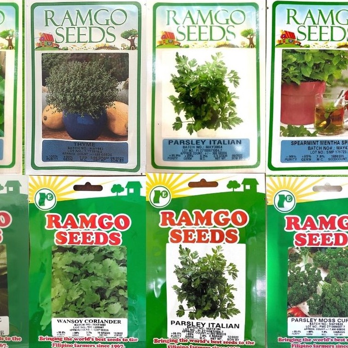 Ramgo Herb Seeds Pouch Arugula Thyme Parsley Basil Coriander Shopee