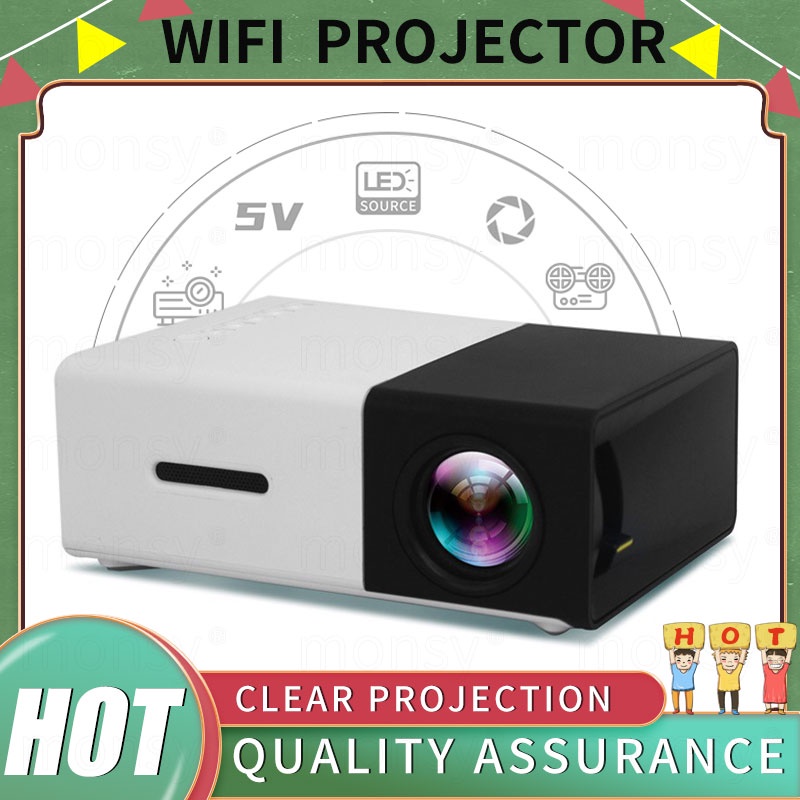 Projector LCD Mini Portable Projector Mini Projector Home Media Video ...