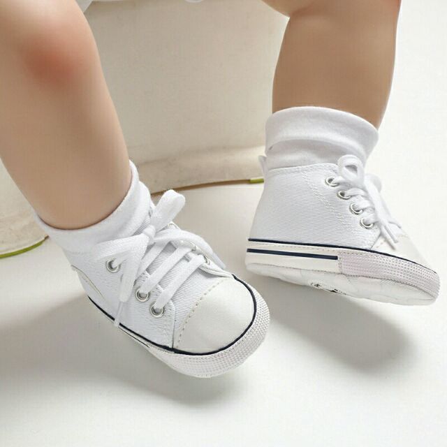 baby girl white canvas shoes