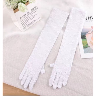 Lady Wedding Long Stretch Sexy Bridal Lace Gloves Opear