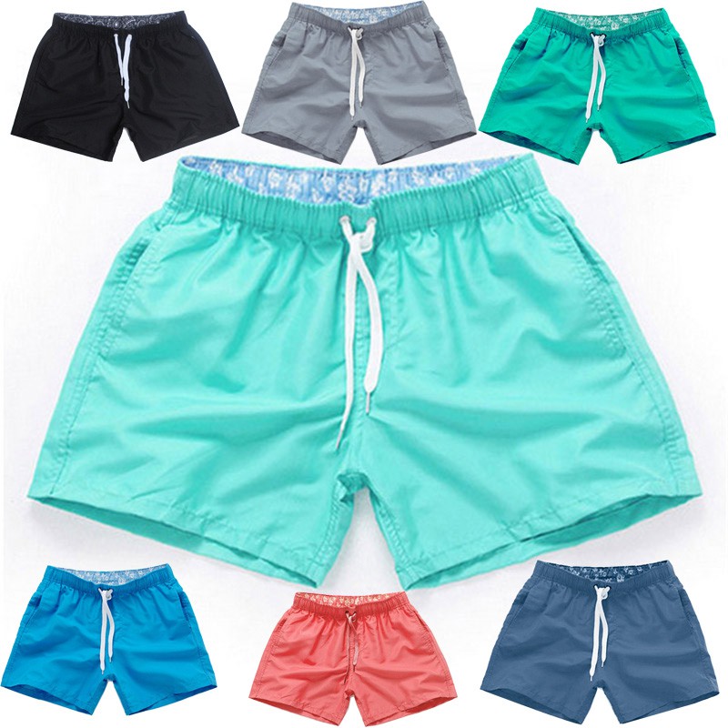 Summer Men's Beach Swimming Quick Dry Taslan Board Shorts | Shopee ...