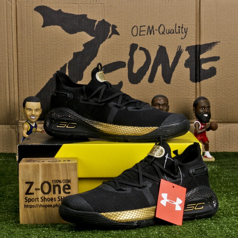 Under Armour Curry 6 Basketball Shoes For Men Black/Gold | Shopee  Philippines
