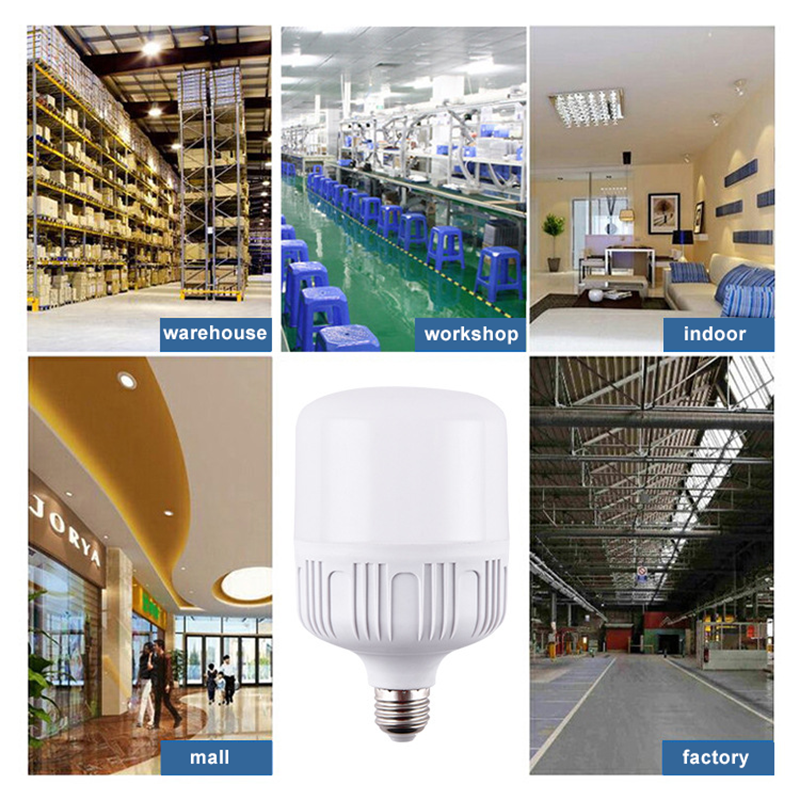 E27 LED Bulb 5W/ 10W/ 15W/ 20W/ 30W/ 40W/ 50W White Lighting Energy Saving Lamps for Living Room, Bedroom, Corridor, Mall, Factory, Indoor Lamp