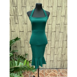 green and gold cocktail dress