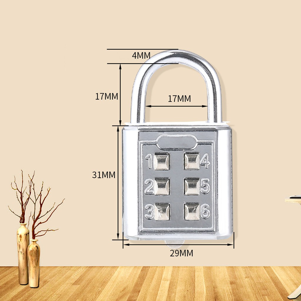 6 digit padlock