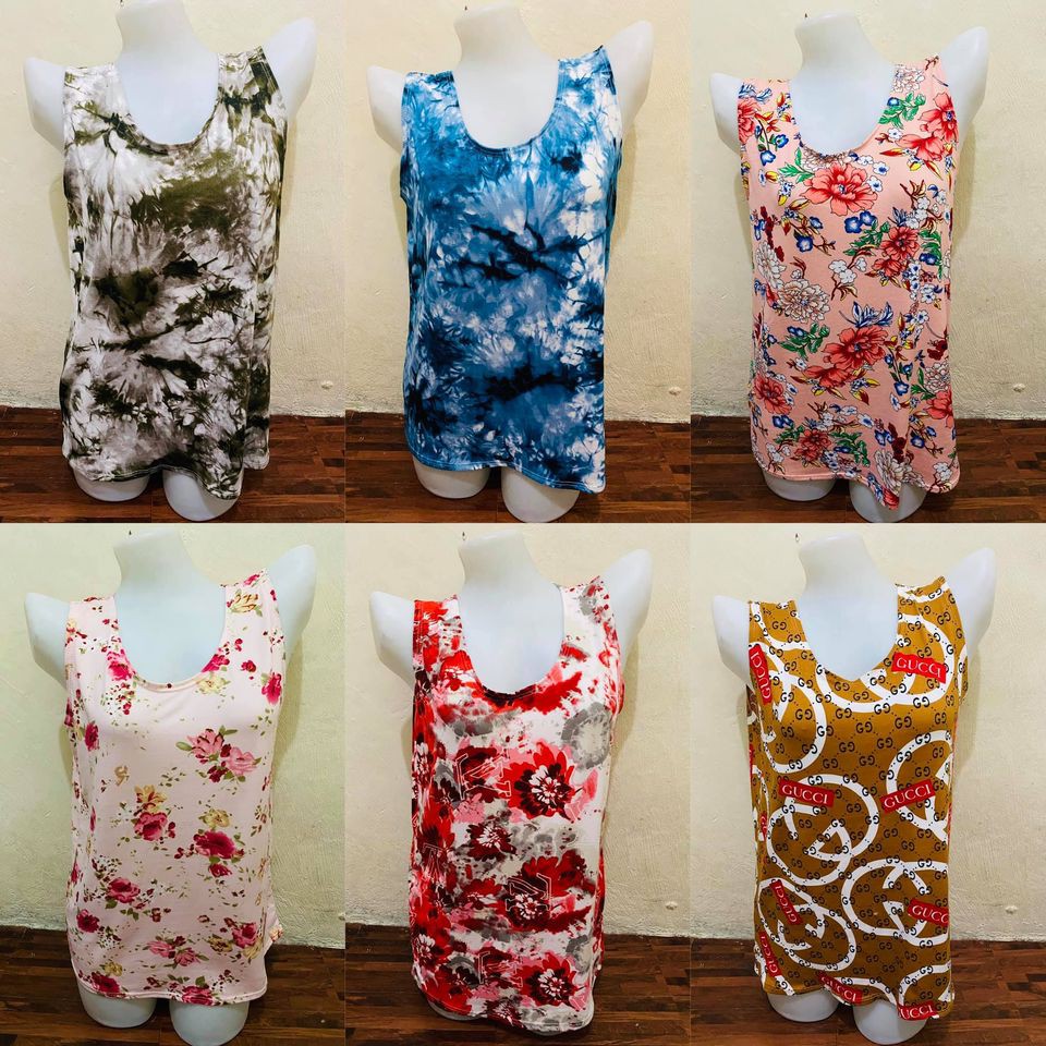 Printed sando sleeveless tops for women Shopee Philippines