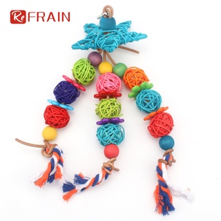 【COD】 Parrot Colorful Rattan Ball Chew Toys Bird Accessories With Hanging Ring For Parakeets Cockatiels (random Color) #1