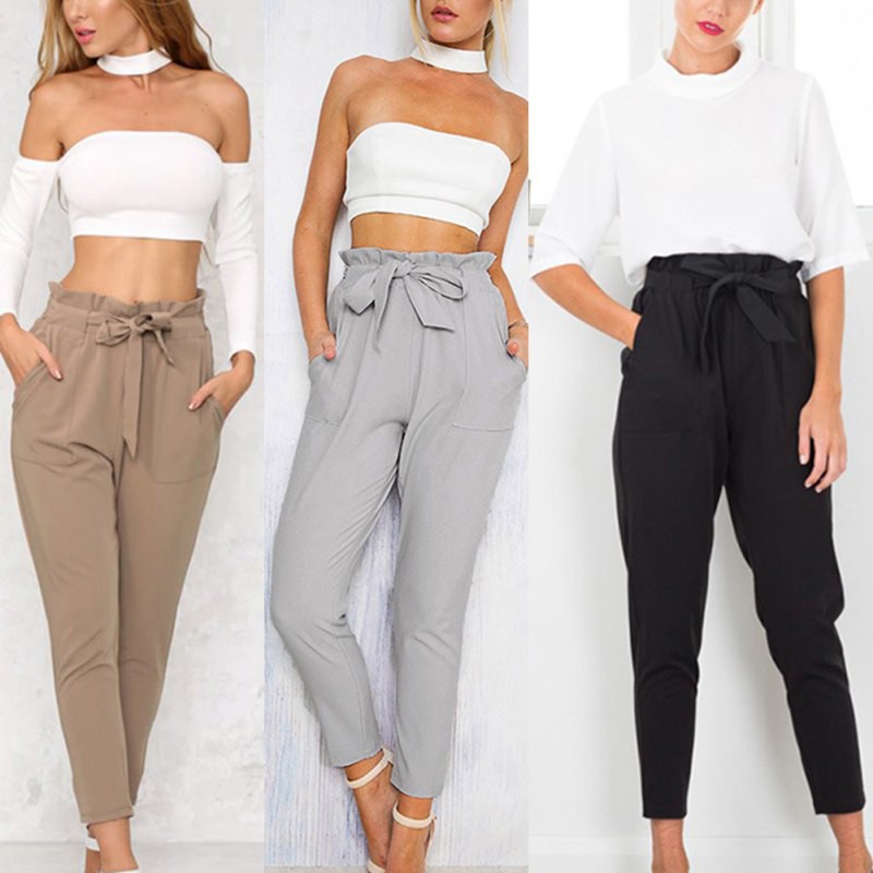 high waisted casual pants