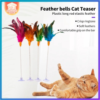 Cat Teaser Toy Pet Cat Puppy spring Teaser Bell Feather Stick Rod Funny Interactive Toy