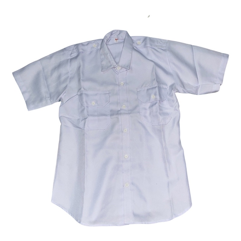 White Short Sleeves (Buttons) | Shopee Philippines