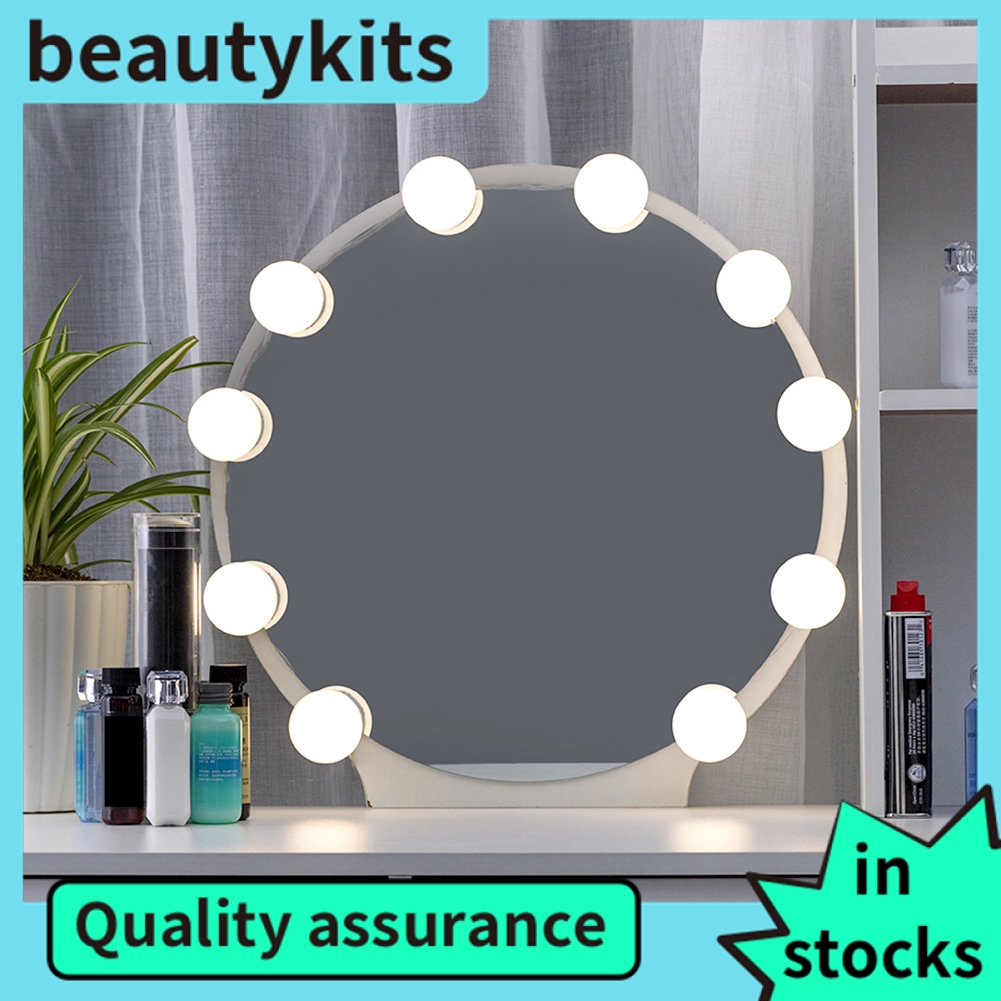 makeup vanity with mirror and lights