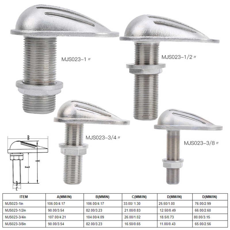 MJS023 Boat Intake Strainer Boat Pump Scoop Water Intake Stainless Steel Boat Intake Strainer