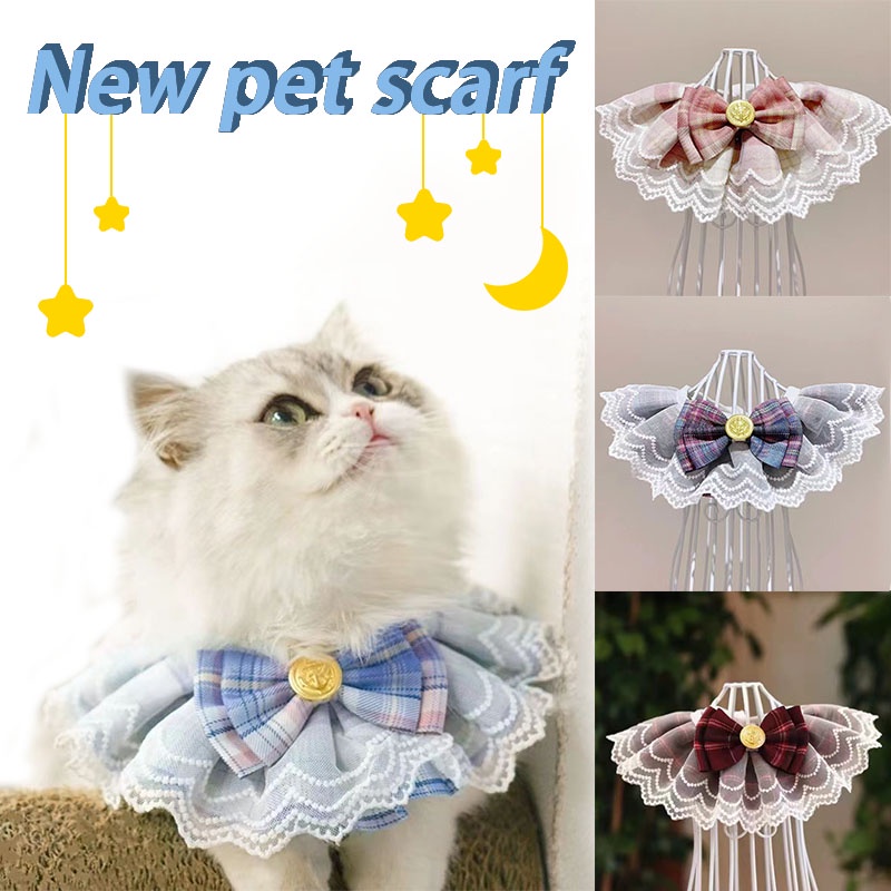 New pet collar cat collar dog collar lace bow lace scarf adjustable size dog accessories Pet Supplie #1