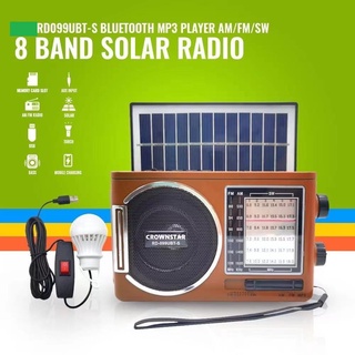 LMJ Solar Bluetooth AM/FM/SW 8 band Radio RD098UBT with USB/TF music player and LED flashlight
