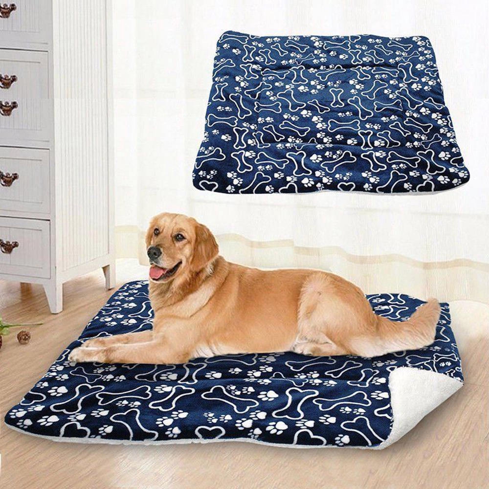 Cat Dog Puppy Pet Bone Paw Print Warm Coral Flannel Mat Blanket Bed Pad Shopee Philippines