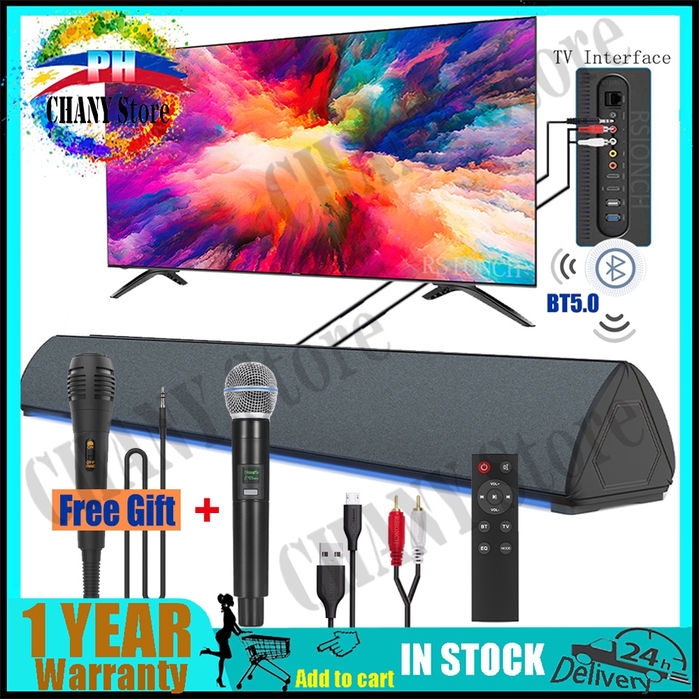 Speaker with Microphone Wireless Bluetooth 5.0 Sound Bar Home Subwoofer