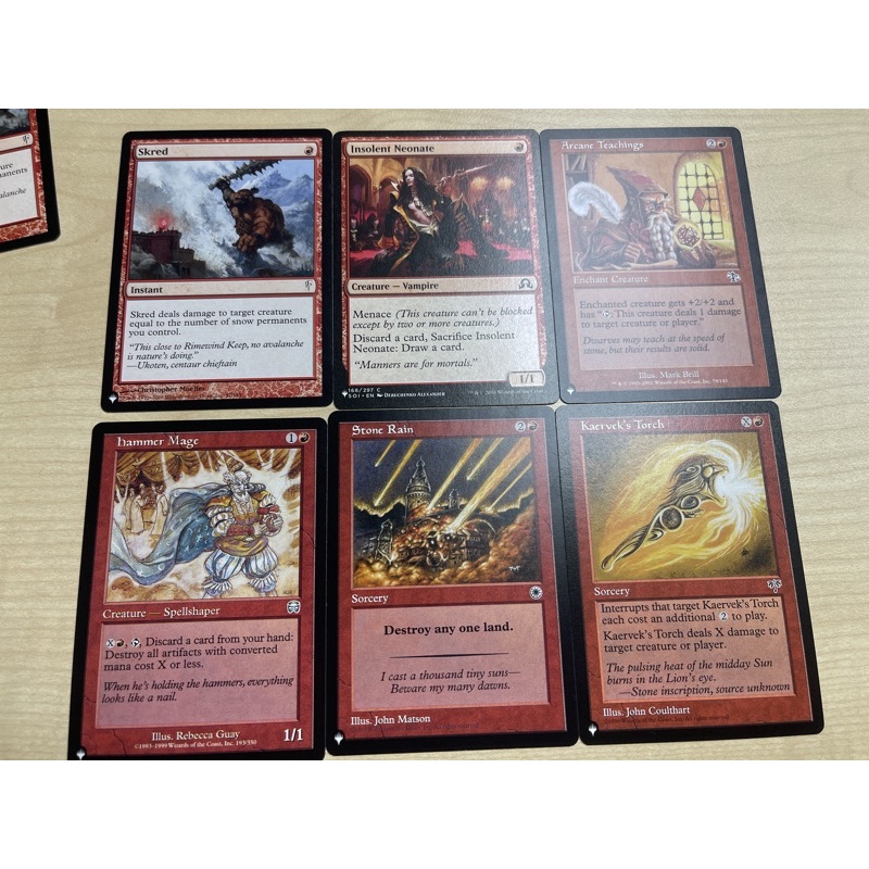 Kaervek's Torch, Arcane Teachings, Stone rain, Hammer mage, Skred