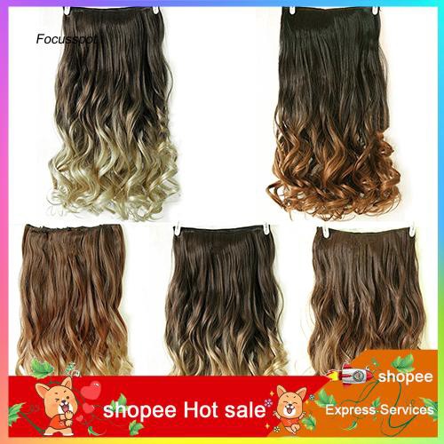 Fcut Women S 24inch Clip In Sexy Long Curly Wave Synthetic Ombre