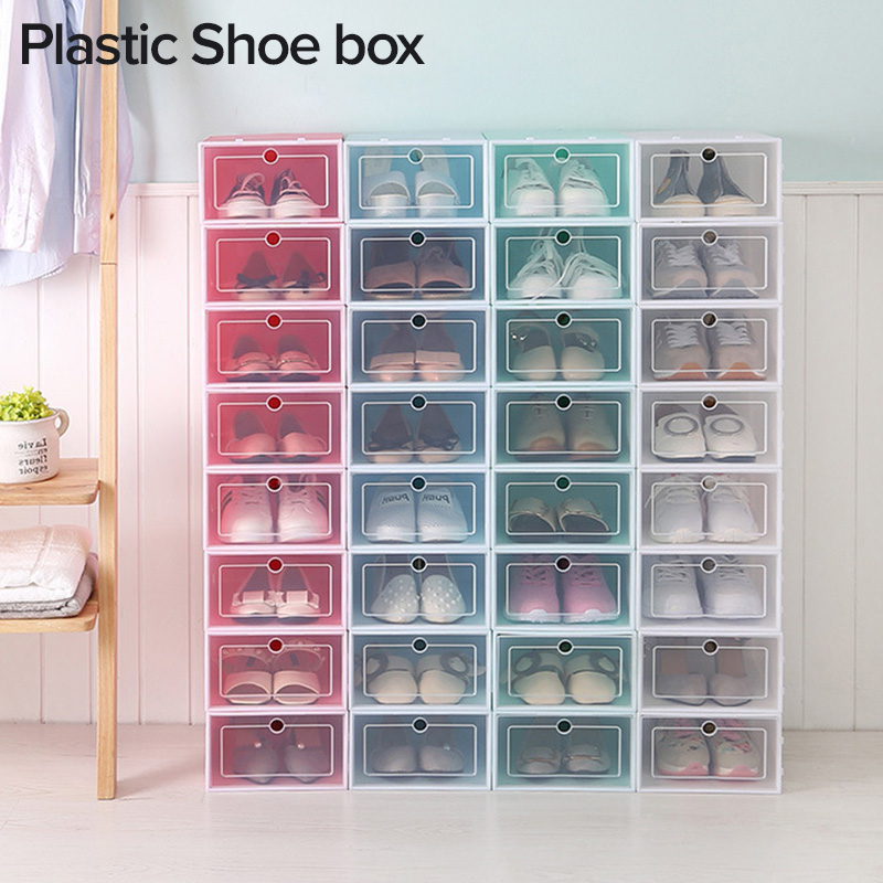 Colorful Stockable Shoe Box Storage Box Foldable Drawer Case Storage 