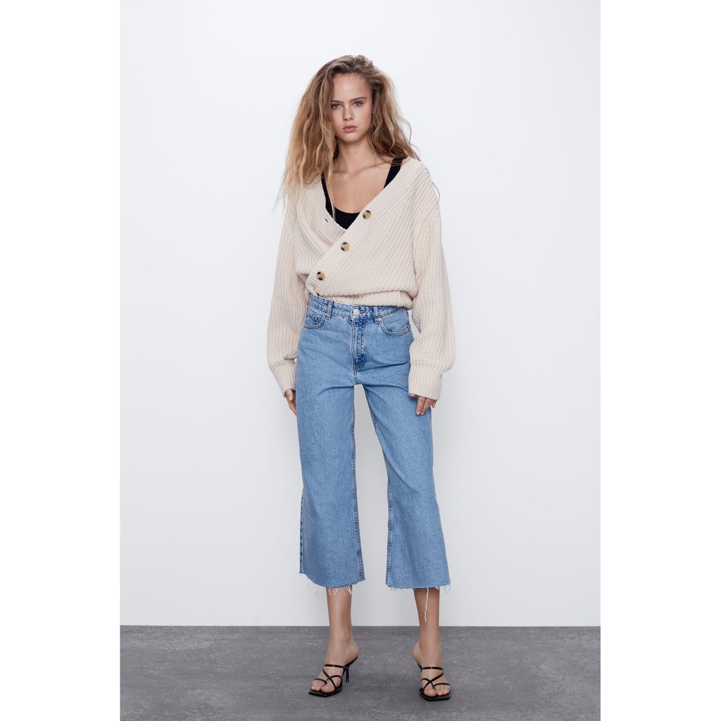 Zara Overruns Hi Rise Culotte Jeans Shopee Philippines
