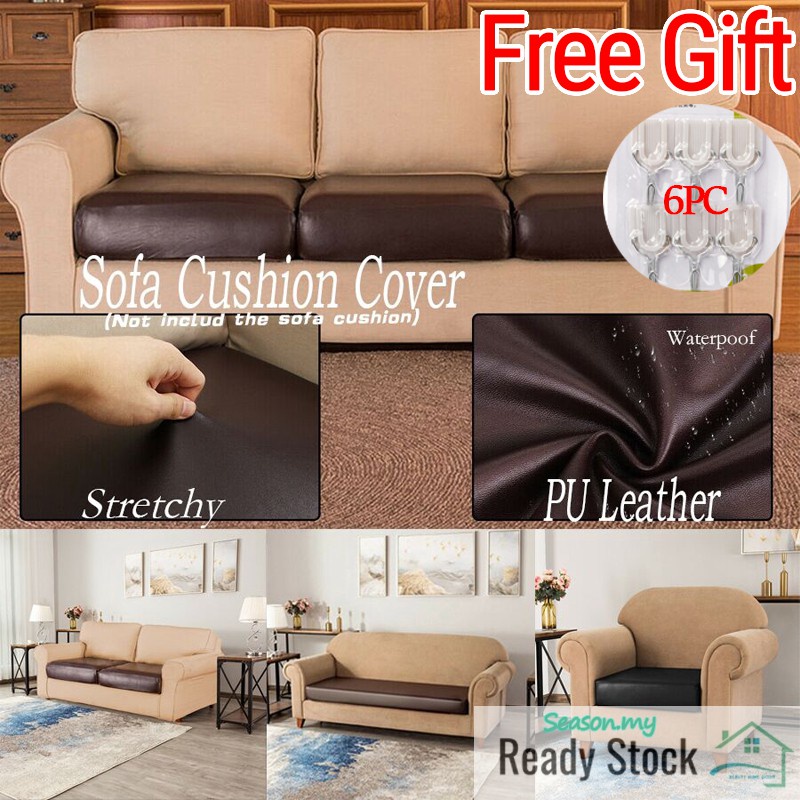 3 Size Slipcovers Protector Pu Leather, Replacement Sofa Cushion Covers Leather
