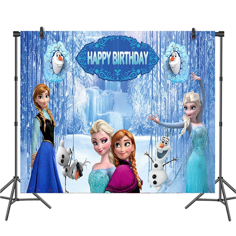 Softcloud Frozen Theme Party Background Girl Birthday Party Photo Background  Banner Birthday Party Decor Needs | Shopee Philippines