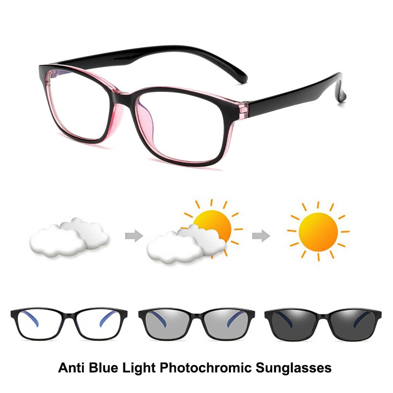 Anti Blue Light Computer Glasses Photochromic Sunglasses Women Men