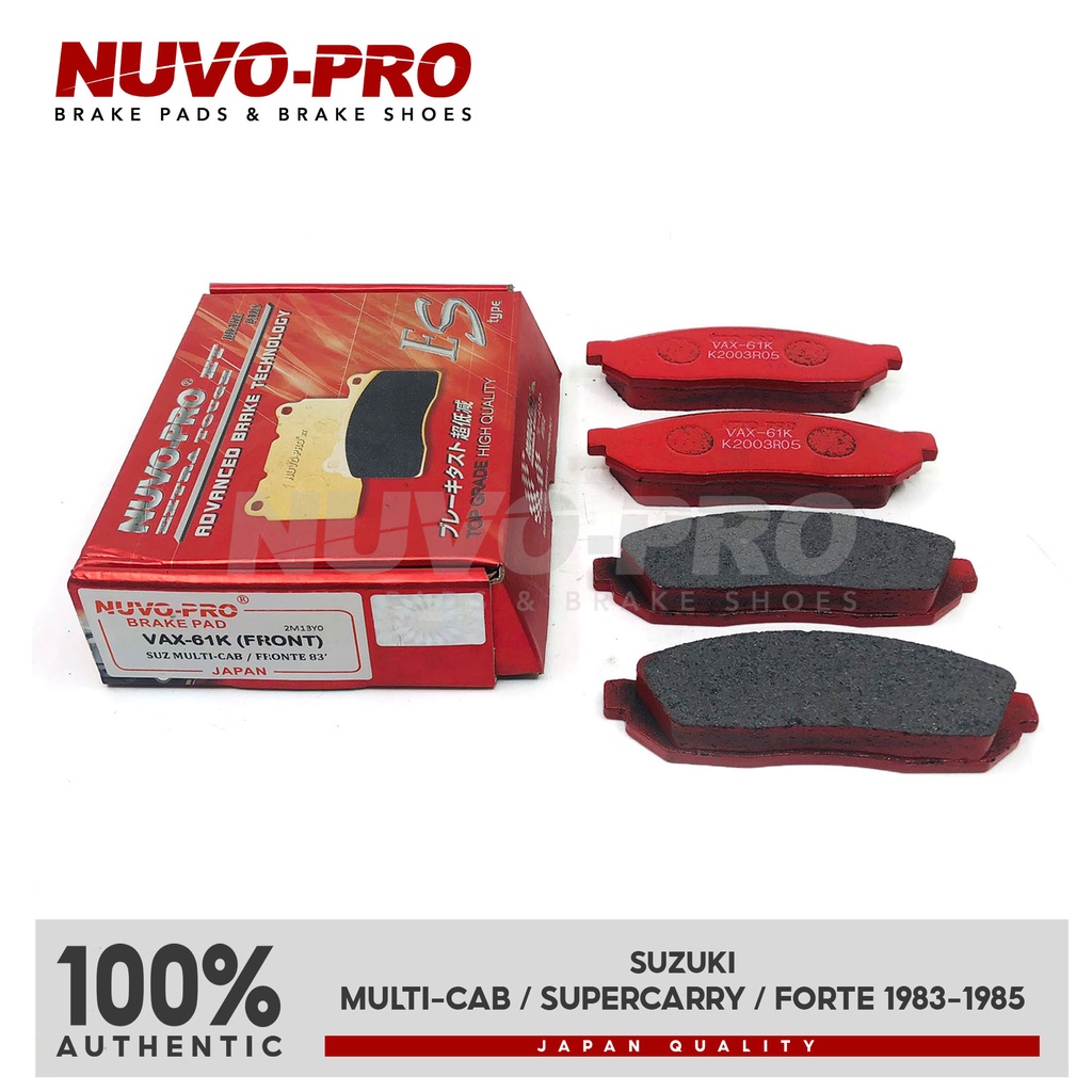 Nuvo-Pro Brake Pad Front Suzuki Multicab Supercarry Forte 1983-1985 VAX ...