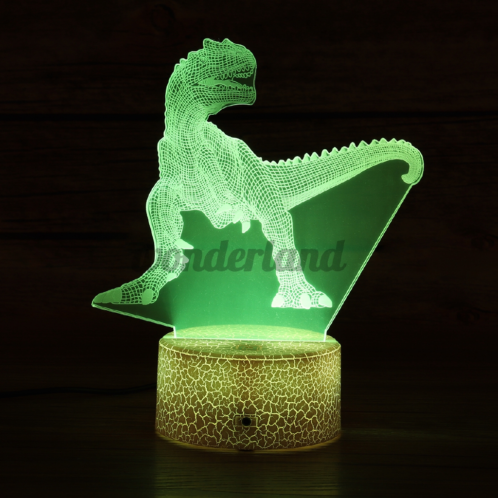 dinosaur 3d night light touch table desk lamp