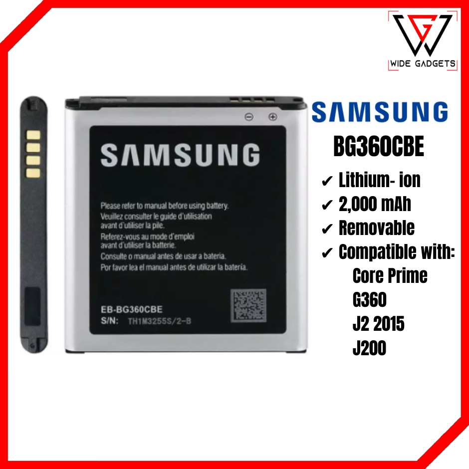 Battery For Original Samsung Galaxy J2 15 Sm J0h Core Prime Eb Bg360cbu High Quality Shopee Philippines