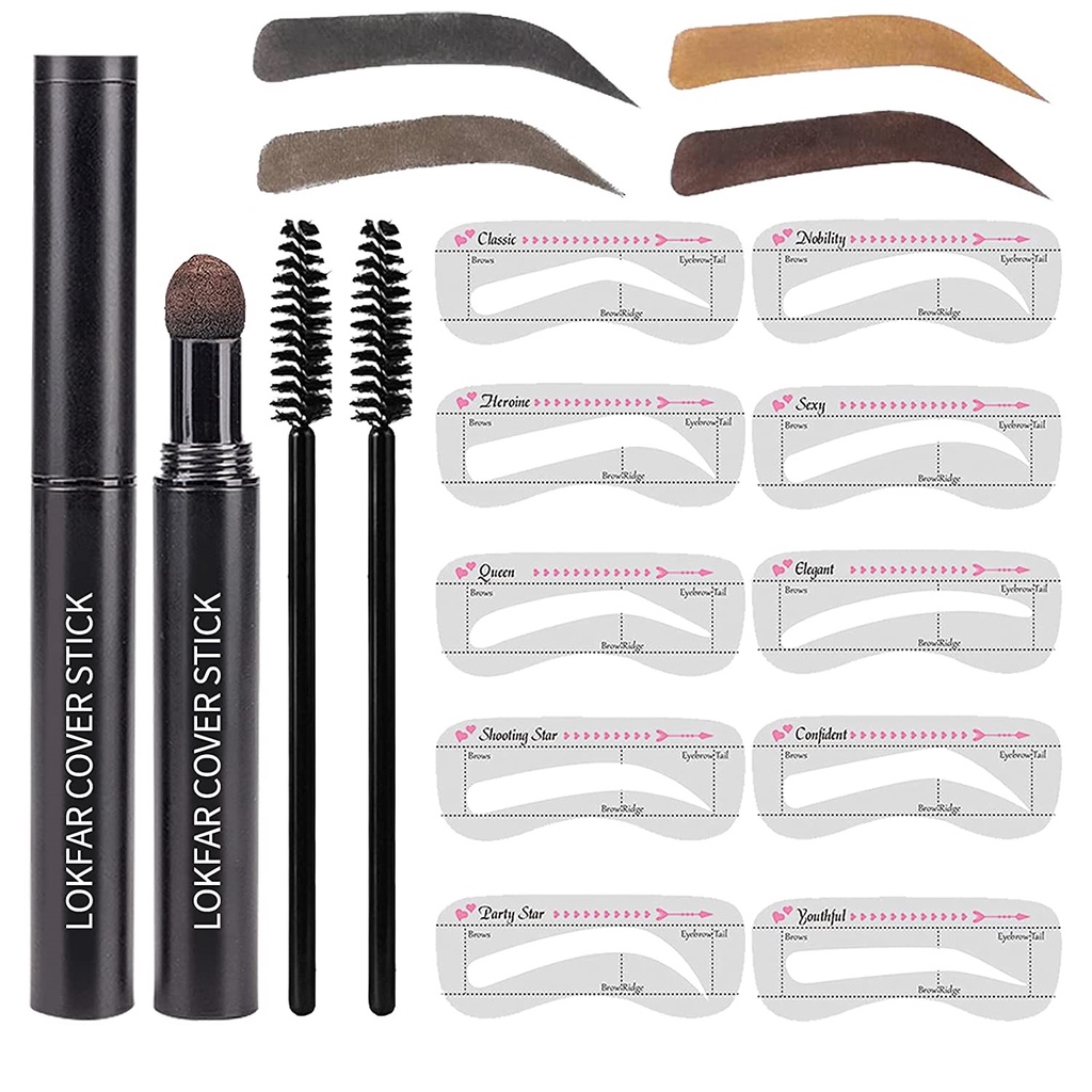 EyeBrow Stamp Stencil Kit, Waterproof Brow Stamp Shaping Kit Eyebrow
