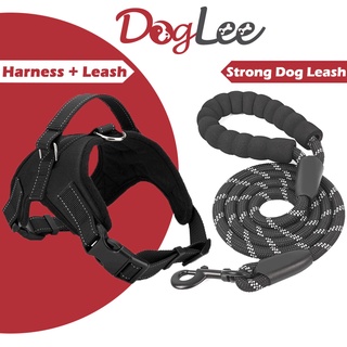 Adjustable Dog Harness with Reflective Dog Leash for Small Medium Large Dogs