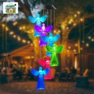 solar wind chimes Angels design colorful lights decoratve colors christmas