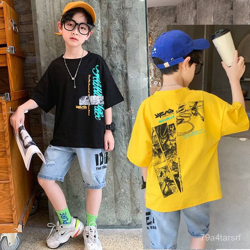 Little Baby Fashion Boy Set for 412 Years Old Boy Summer HipHop Style