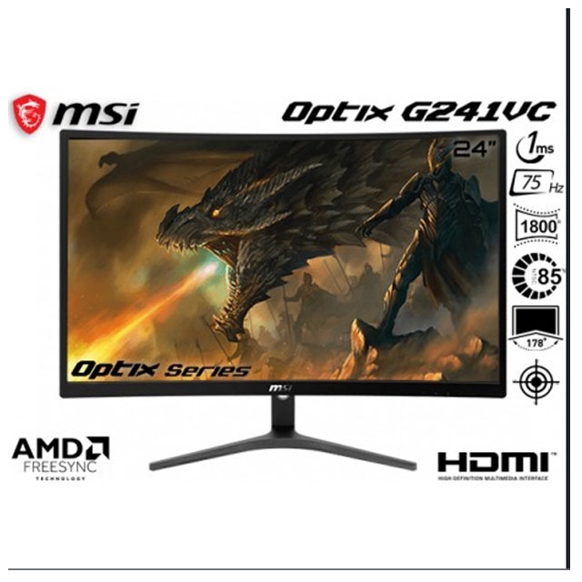 Msi Optix G241vc 23 6 Lcd Panel Led Backlight 19 X 1080 Full Hd 1ms Curve Gaming Monitor Shopee Philippines