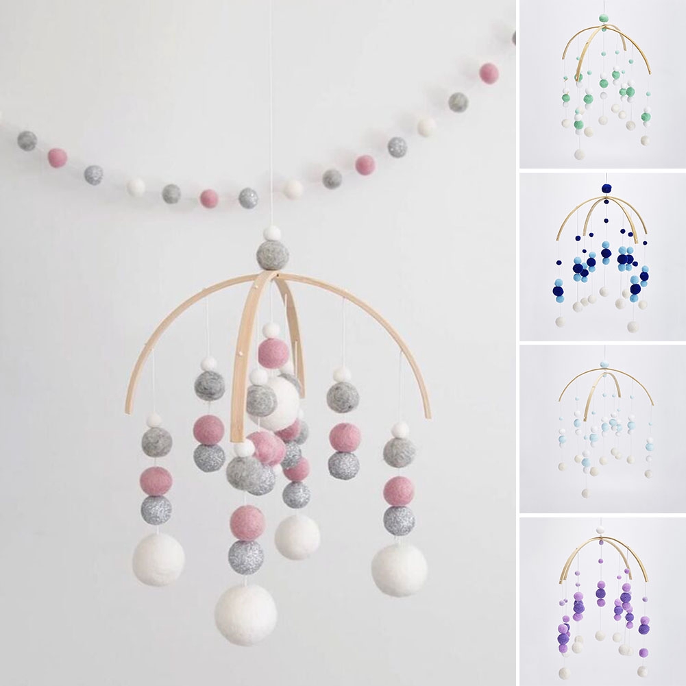 Ceiling Children Room Craft Cute Felt Ball Hanging Home Decor Mobile Nursery Wind Chimes