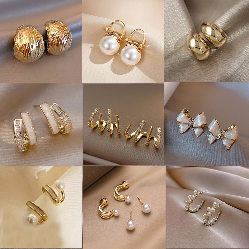 Women Girls Pearl Earrings Fashion Ear Studs Jewelry | Shopee Philippines