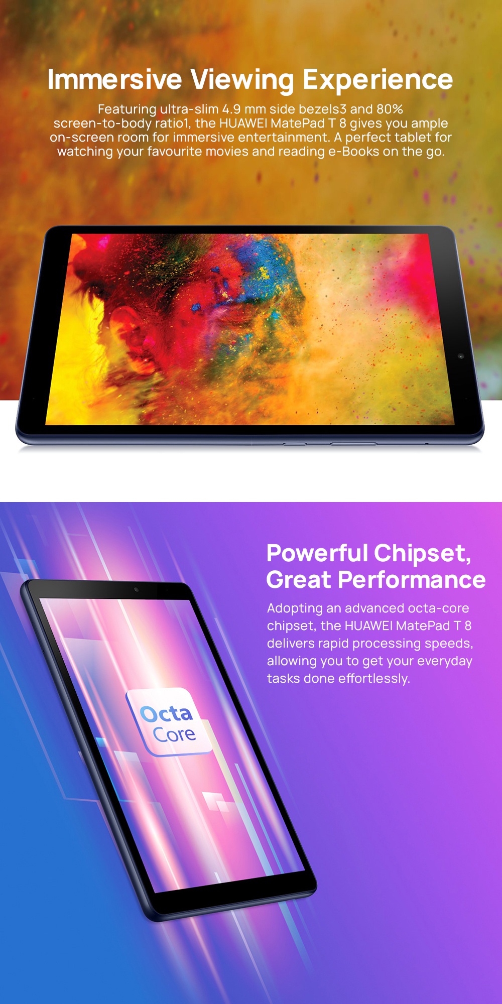 HUAWEI MatePad T 8 LTE Tablet | 3GB RAM + 32GB ROM | MTK MT8768 | 8.0 ...