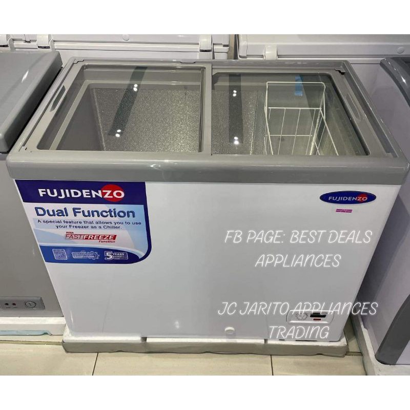 Fujidenzo Chest Freezer Dual Function With Sliding Glass Door Shopee