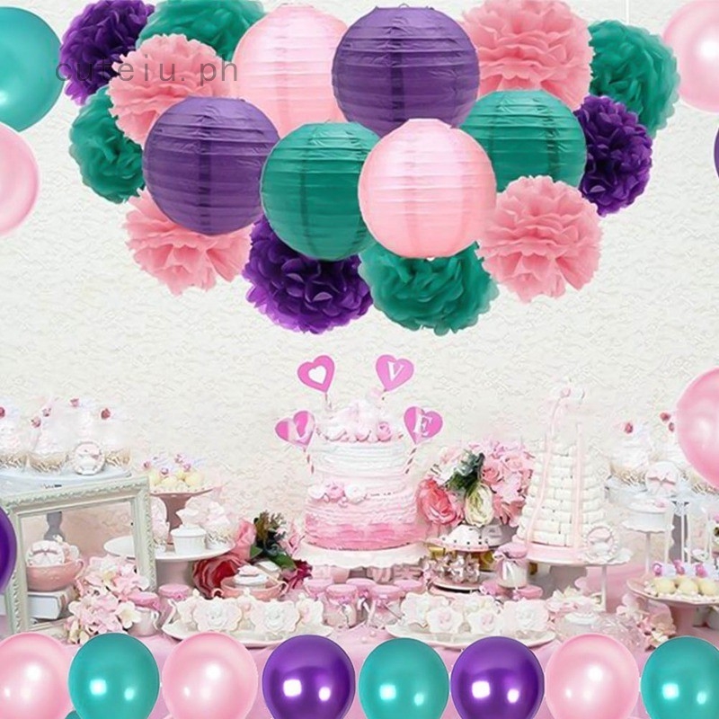 Diy Teal Mermaid Party Decorations Under The Sea Party Supplies