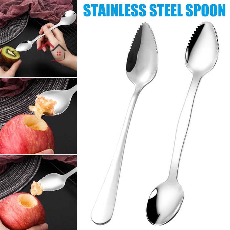 Fruit Grapefruit Seratted Spoon Long Handle Mirror Polishing Stainless Steel
