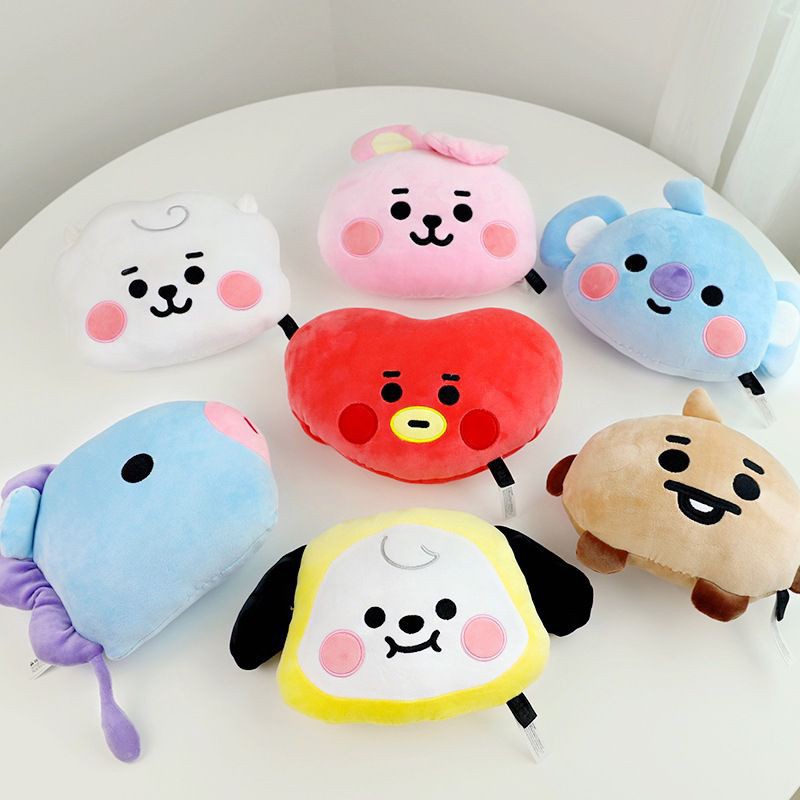 Kpop Bts Bt21 Plush Soft Car Neck Pillows Auto Rest Headrest Cushion 