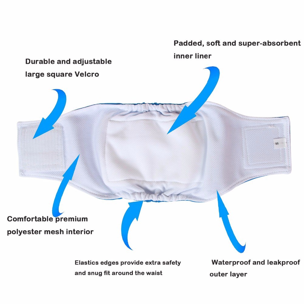 Washable Reusable Male Dog Diaper Pants Clothes Pet Wraps Underwear