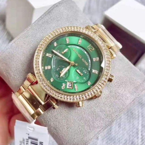 michael kors gold green watch