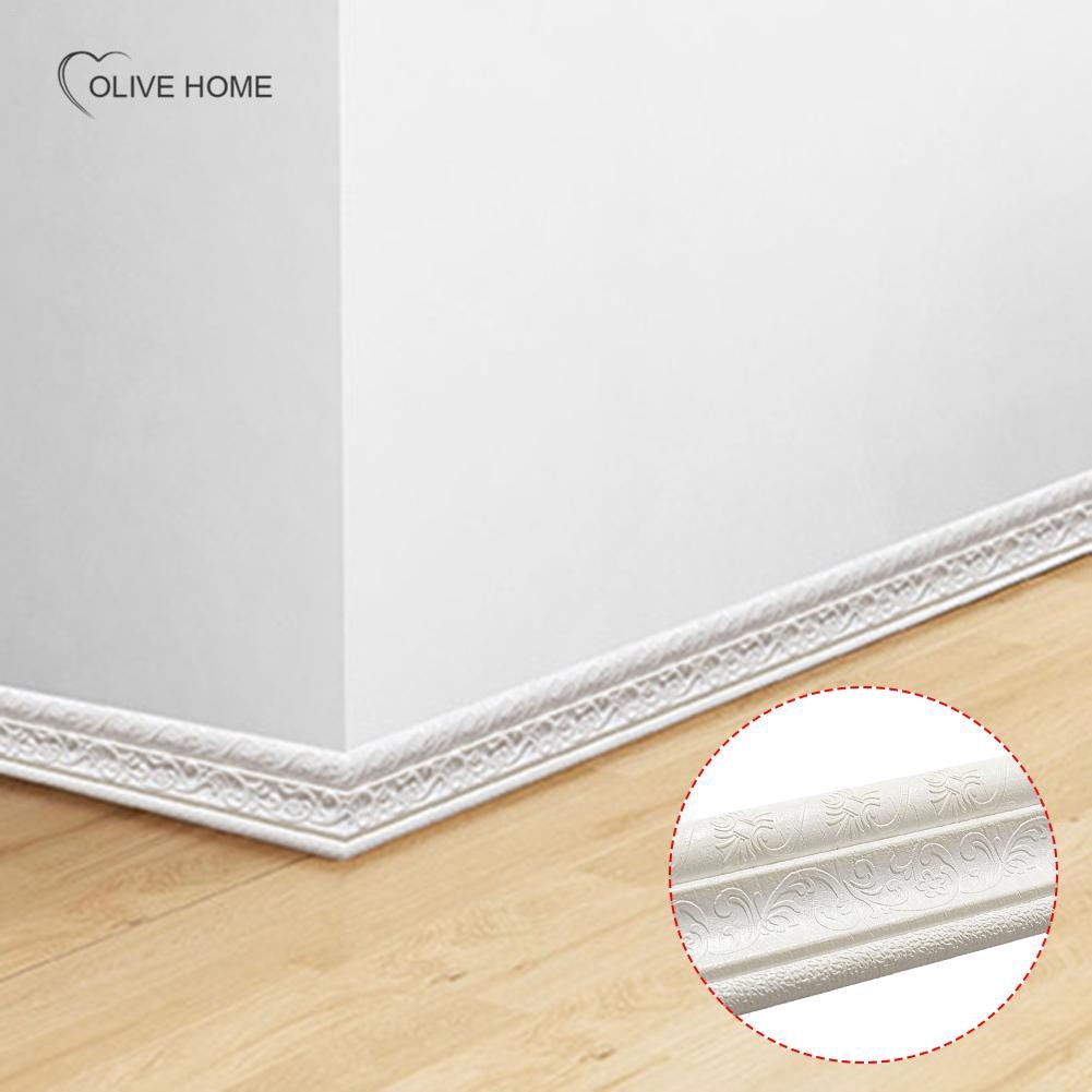 3D Waterproof Wall Skirting Border Wall Sticker Top Corner Line Wall