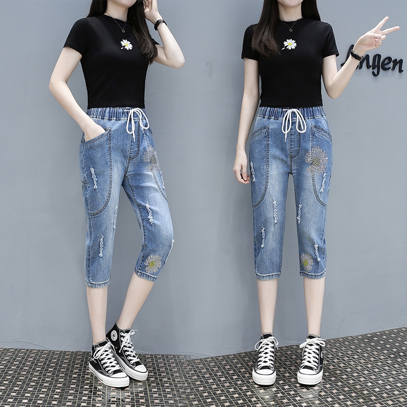 three quarter jeans pant