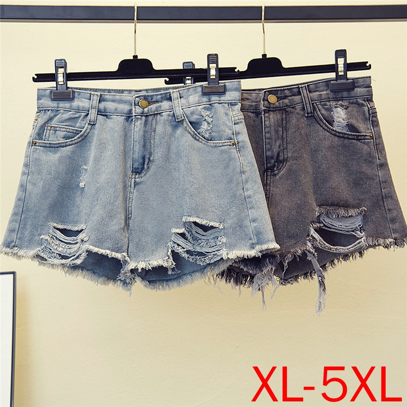 plus size destroyed jean shorts