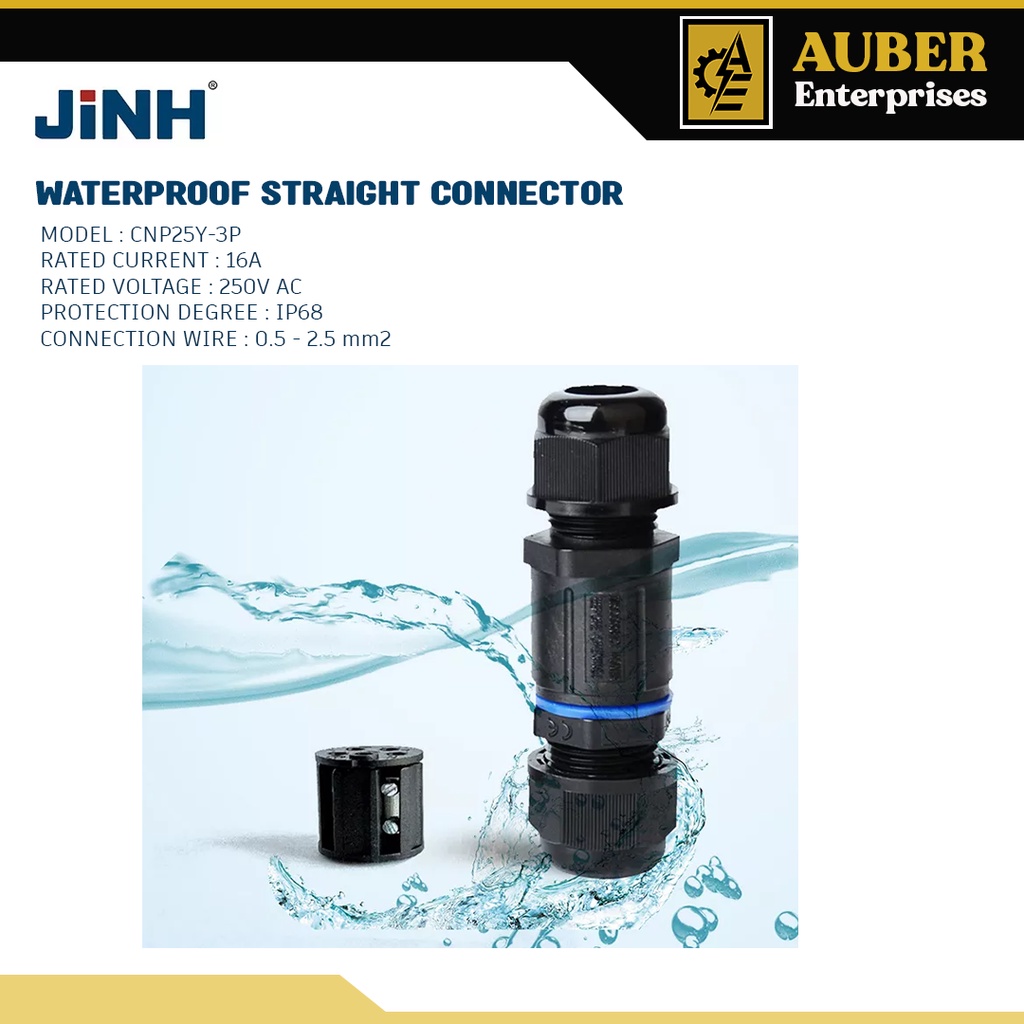 Waterproof Straight Connector, 16A, 250VAC | Shopee Philippines