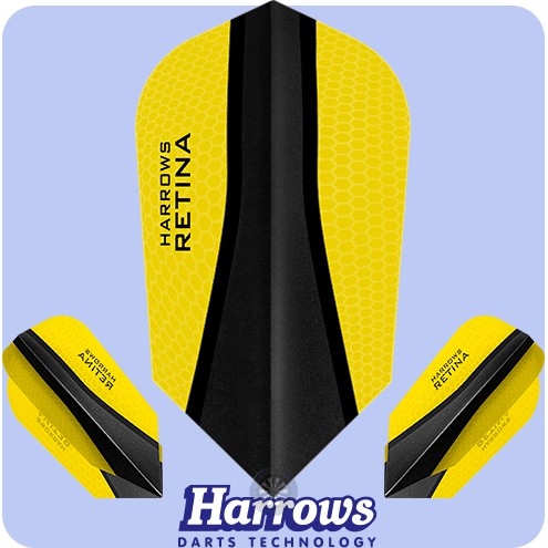 Pear Shape Yellow Harrows Retina X Dart Flights 